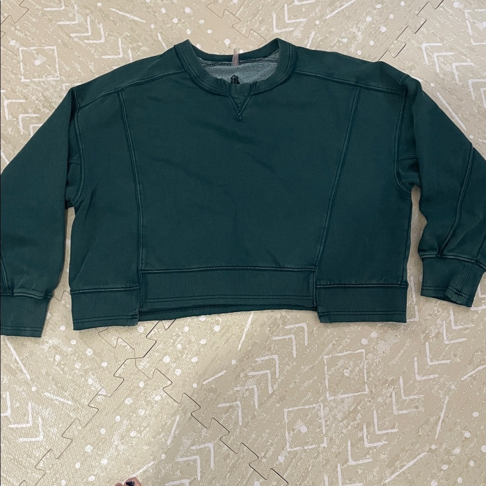 FP Movement by Free People Forest Green Cropped Sweatshirt